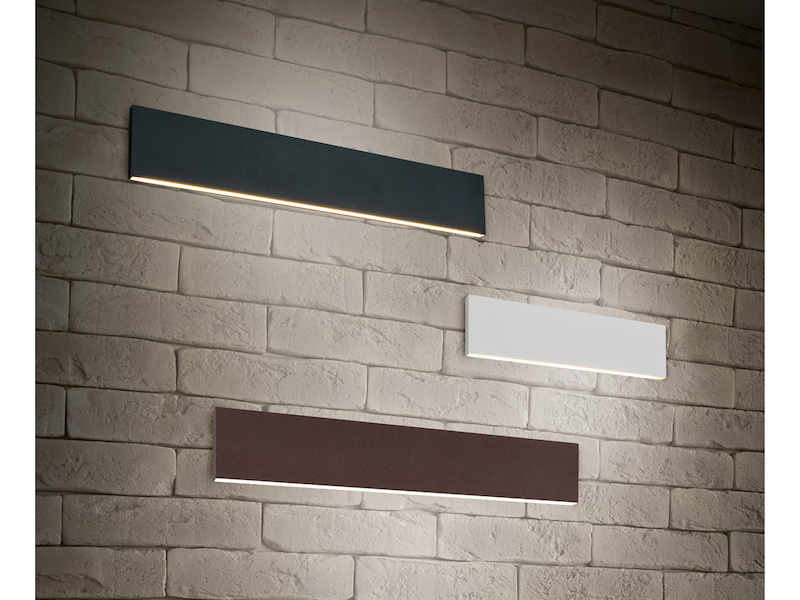 Flache LED Wandleuchte CONCHA Up and Down mit Dimmer, Weiß, Breite 28cm