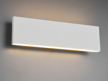 Flache LED Wandleuchte CONCHA Up and Down mit Dimmer, Weiß, Breite 28cm