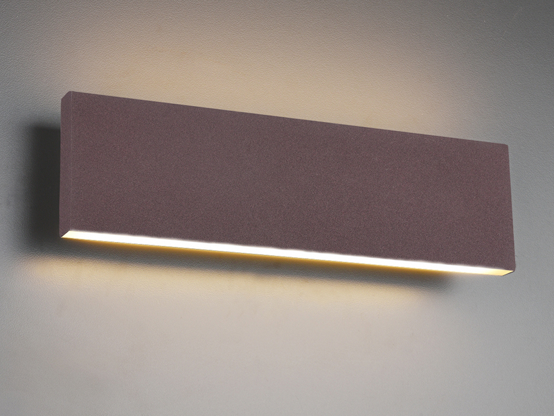 2er Set Flache LED Wandleuchten Up & Down Rostoptik - 3 Stufen Dimmer, B: 28cm