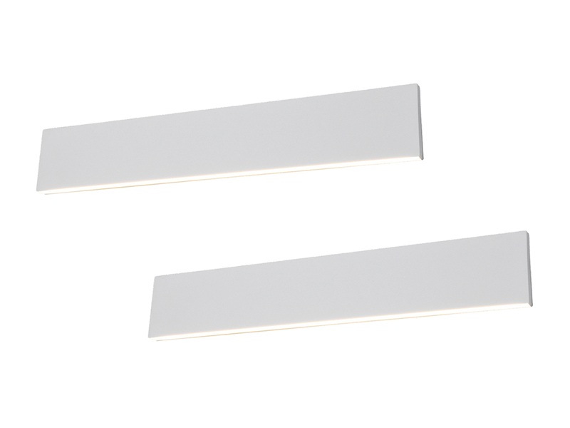 2er Set Flache LED Wandleuchten Up & Down Weiß - 3 Stufen Dimmer, Breite 47cm