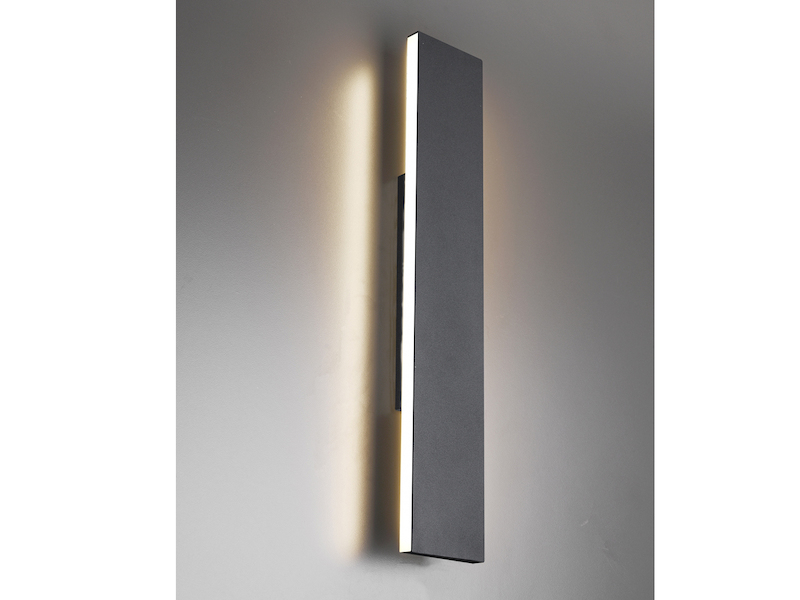 2er Set Flache LED Wandleuchten Up & Down Anthrazit 3 Stufen Dimmer, Breite 47cm