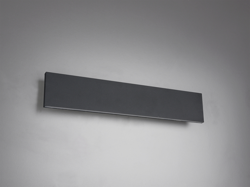2er Set Flache LED Wandleuchten Up & Down Anthrazit 3 Stufen Dimmer, Breite 47cm