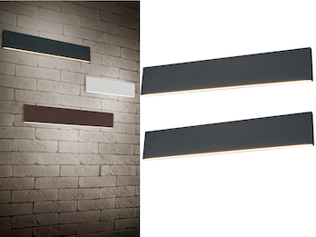 2er Set Flache LED Wandleuchten Up & Down Anthrazit 3 Stufen Dimmer, Breite 47cm