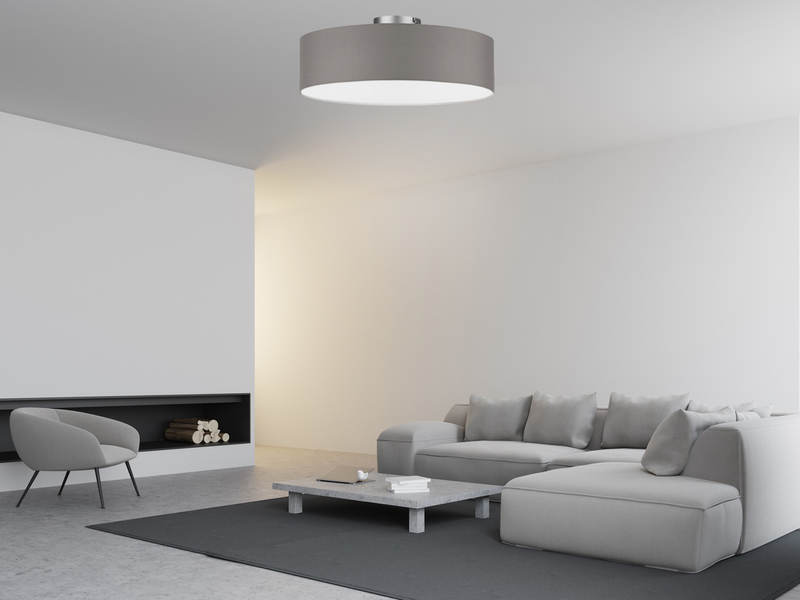LED Design Deckenstrahler Wohnzimmer Textil Leuchte  Energiesparlampe grau weiß 