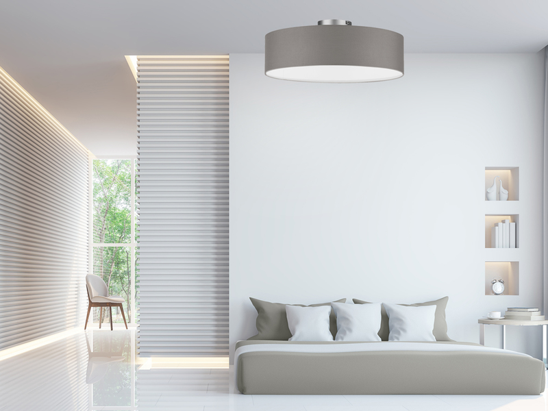 Schöne Deckenlampe mit Textilschirm als Schlafzimmerlampe Ø 30cm
