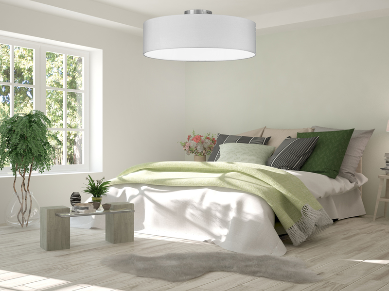 Schöne Deckenlampe mit Textilschirm als Schlafzimmerlampe Ø 50cm
