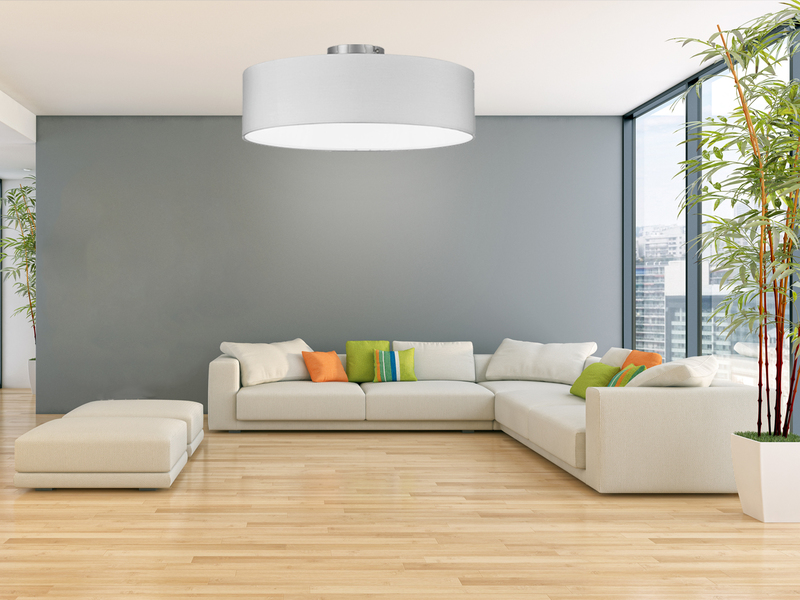 Klassische Deckenleuchte mit Stoff Lampenschirm für Wohnzimmer Beleuchtung
