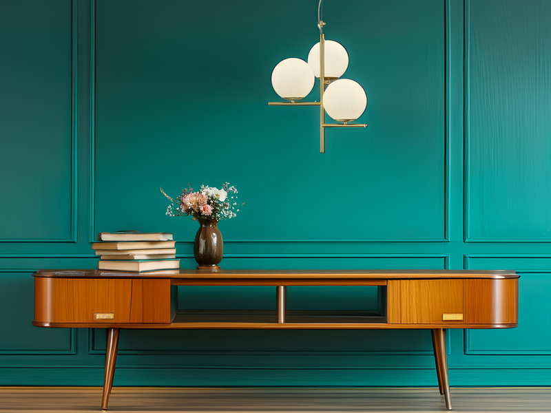 Pendelleuchte PURE 3-flammig in Messing mit Glaskugeln aus Opalglas, Ø 40cm