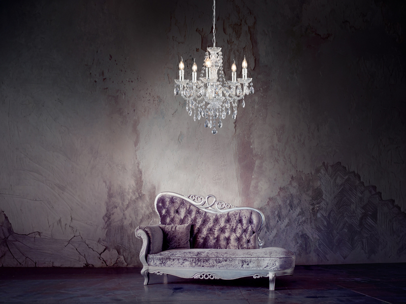 LED Kronleuchter 5-flammig Silber Chrom mit Acryl Kristall Ø 52cm