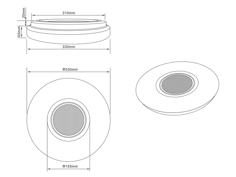 LED Deckenleuchte MAIA mit Fernbedienung, RGB & Lautsprecher, Ø 33cm