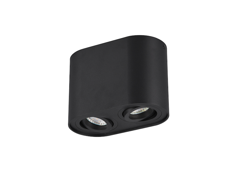 Deckenstrahler COOKIE Schwarz 2-flammig Spots schwenkbar, Breite 17cm