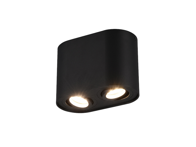 Deckenstrahler COOKIE Schwarz 2-flammig Spots schwenkbar, Breite 17cm
