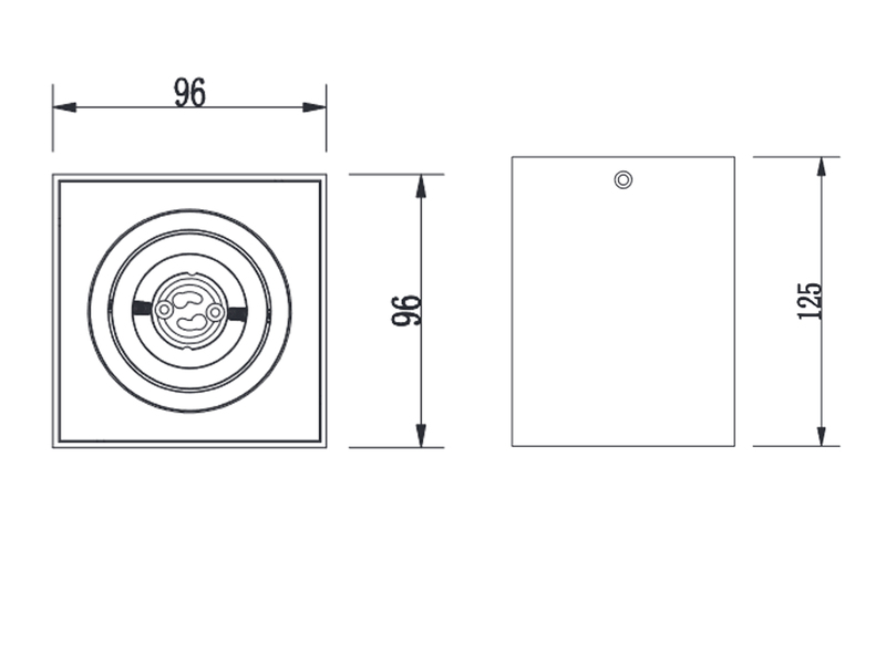 LED Deckenstrahler eckig Weiß, Breite 9,6cm
