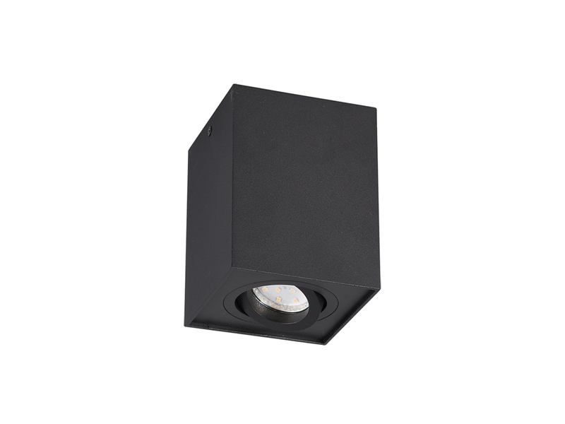 LED Deckenstrahler eckig Schwarz, Breite 9,6cm
