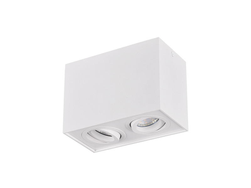 LED Deckenstrahler eckig 2-flammig Weiß, Breite 17cm