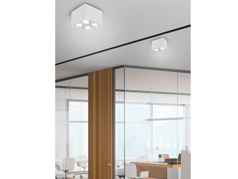 LED Deckenstrahler eckig 2-flammig Weiß, Breite 17cm