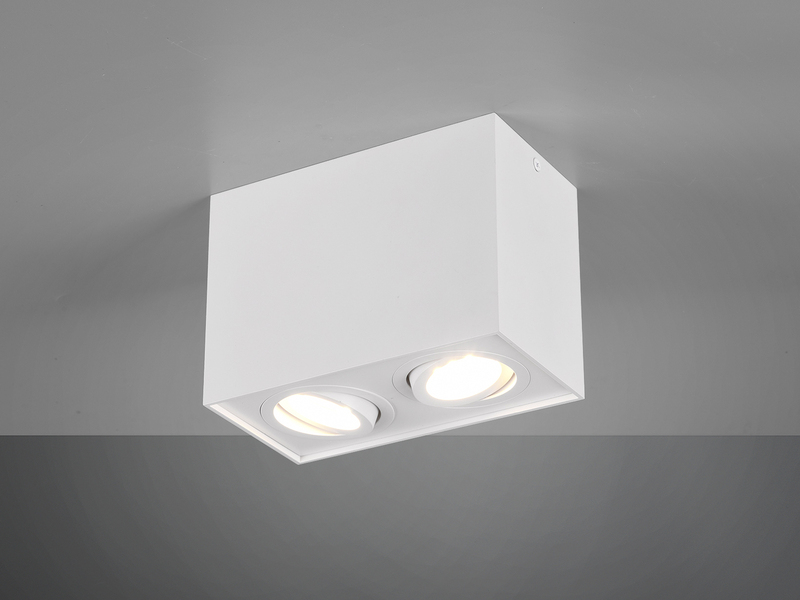 LED Deckenstrahler eckig 2-flammig Weiß, Breite 17cm