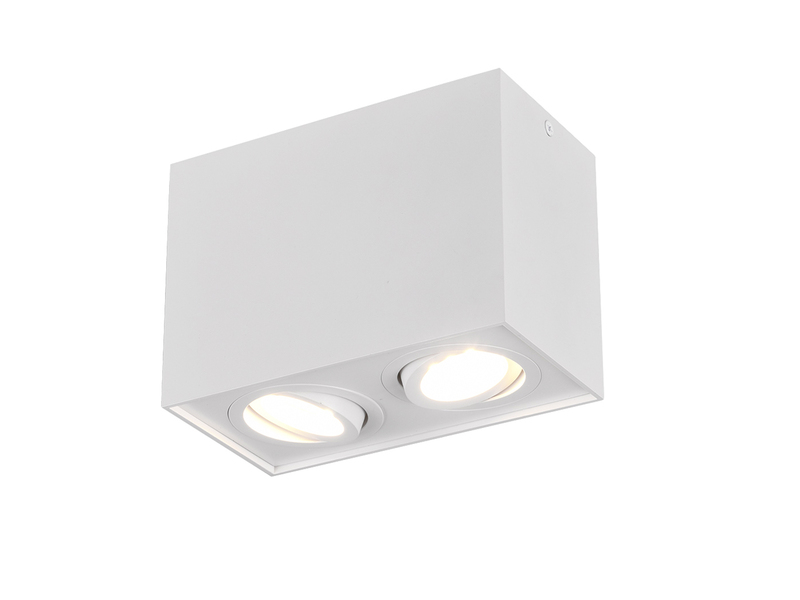 LED Deckenstrahler eckig 2-flammig Weiß, Breite 17cm