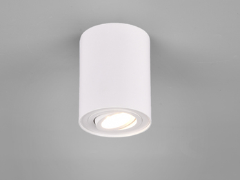 LED Deckenstrahler Weiß mit schwenkbarem Spot, Ø 9,6cm