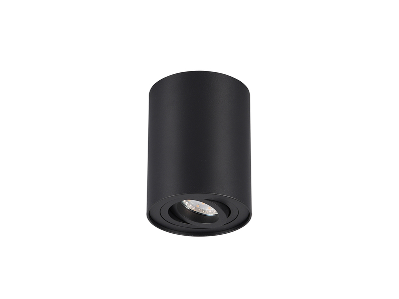 LED Deckenstrahler Schwarz mit schwenkbarem Spot, Ø 9,6cm