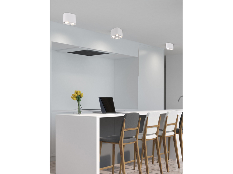 LED Deckenstrahler Weiß 2-flammig Spots schwenkbar, Breite 17cm