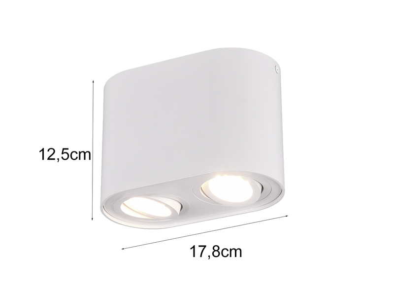 LED Deckenstrahler Weiß 2-flammig Spots schwenkbar, Breite 17cm