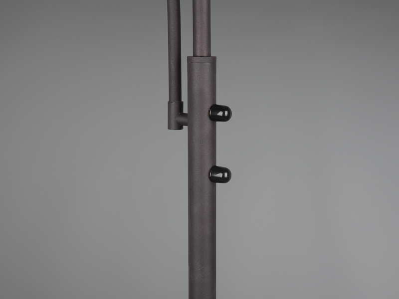LED Deckenfluter mit Lesearm Metall Rost Glas Alabaster 184cm hoch