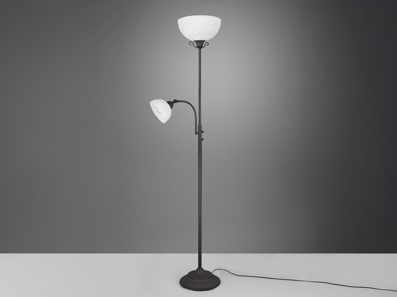 Großer LED Deckenfluter im Landhausstil mit Leselampe, Höhe 184cm