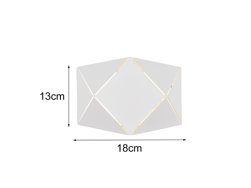 Kleine LED Wandleuchte ZANDOR mit Lasercut Muster in Weiß, 18cm breit
