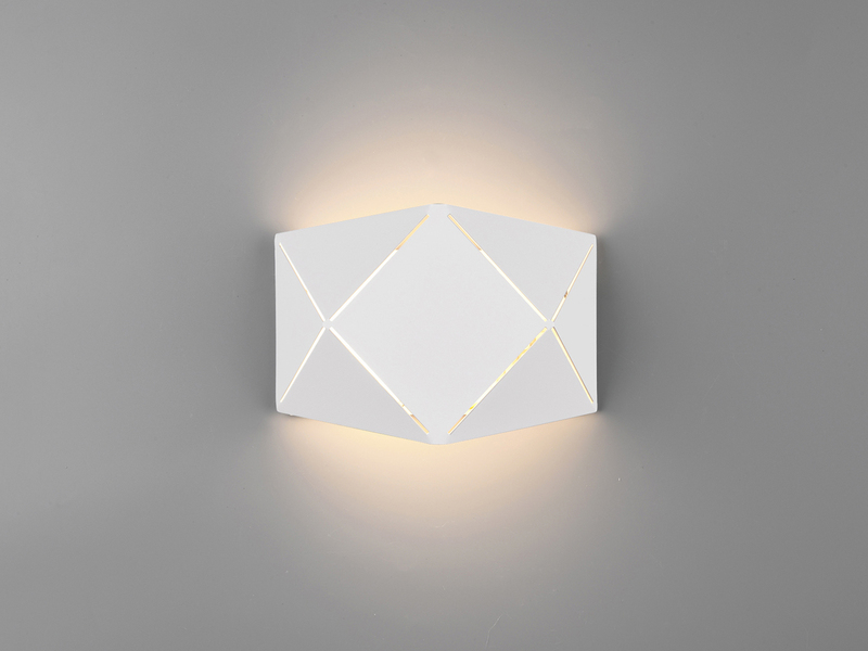 Kleine geometrische LED Wandlampen 2er SET mit Lasercut Muster, Breite 18cm