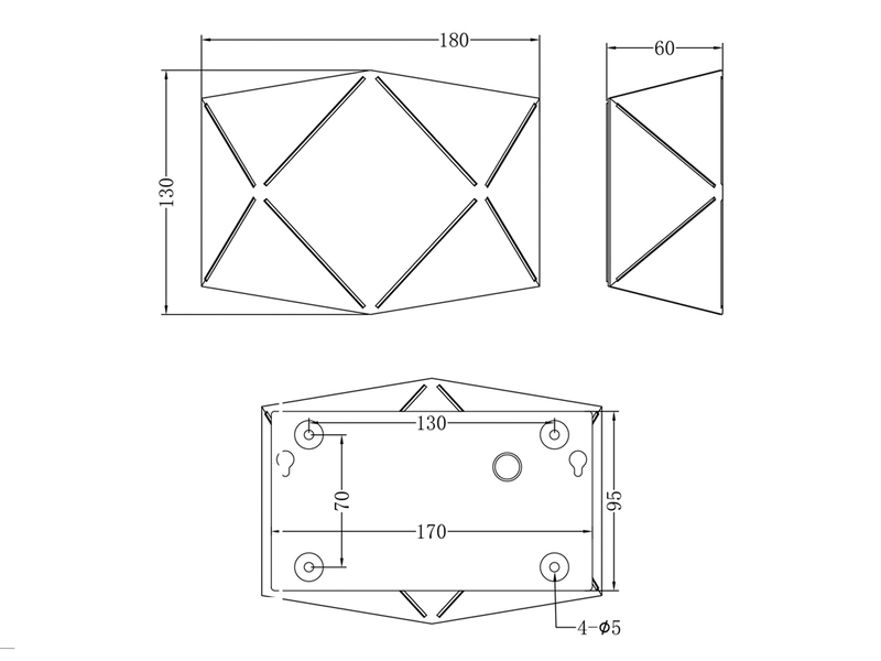 Kleine geometrische LED Wandlampen im 2er SET mit Lasercut Muster, weiß matt