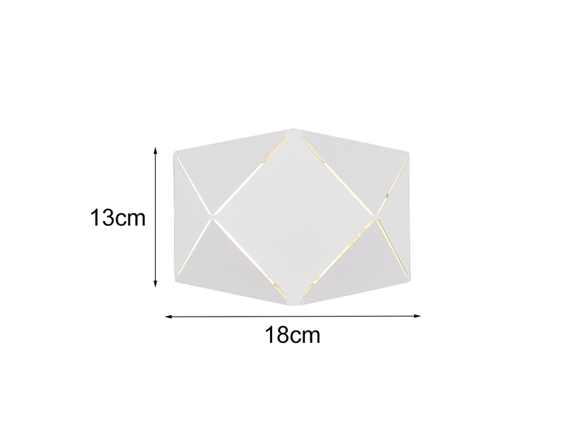 Kleine geometrische LED Wandlampen 2er SET mit Lasercut Muster, Breite 18cm