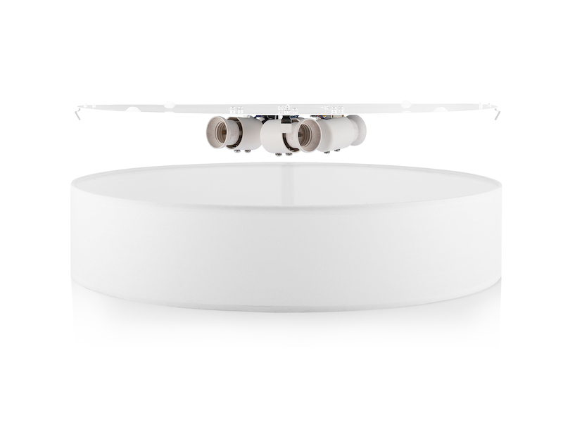 Deckenlampe CEILING DREAM, Stoff Weiß / Abdeckung satiniert, Ø 50cm
