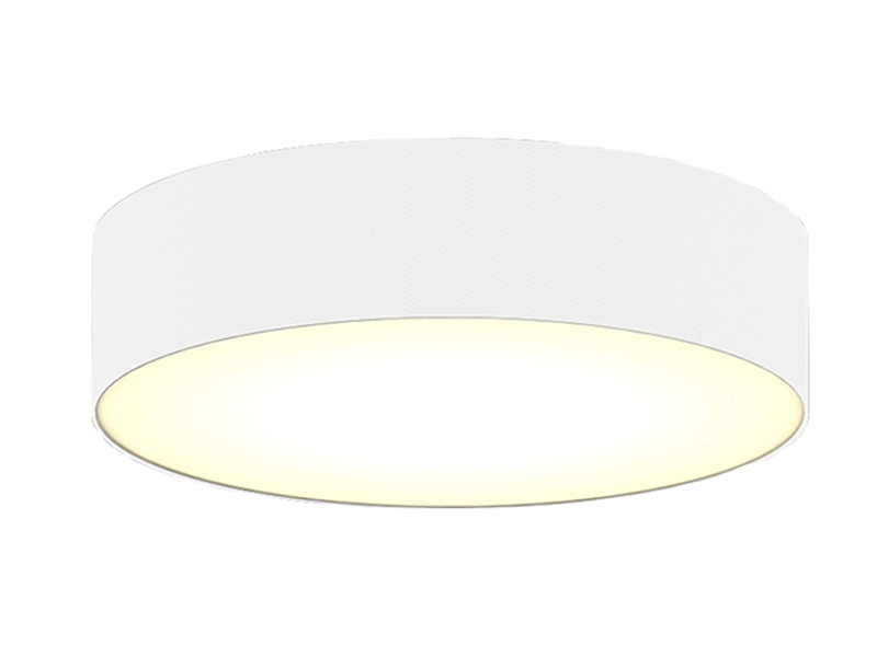 Zeitlose runde Deckenleuchte mit LED Stoffschirm in Weiß Ø 50cm