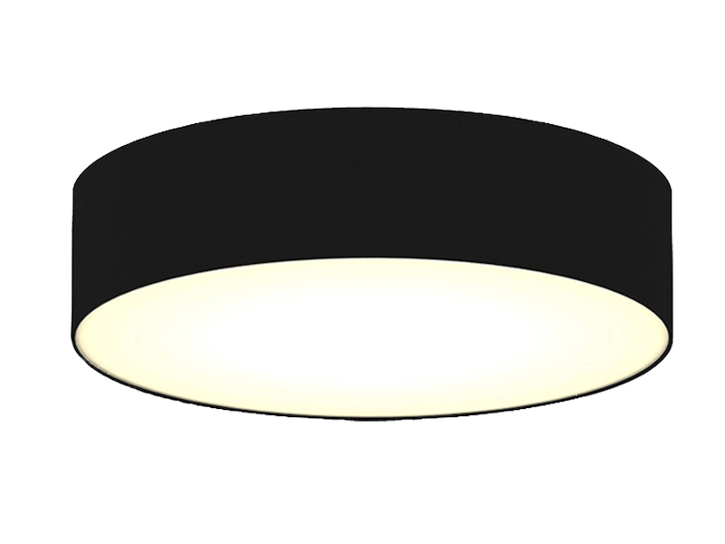 Zeitlose runde Deckenleuchte mit LED Stoffschirm Schwarz Ø 50cm