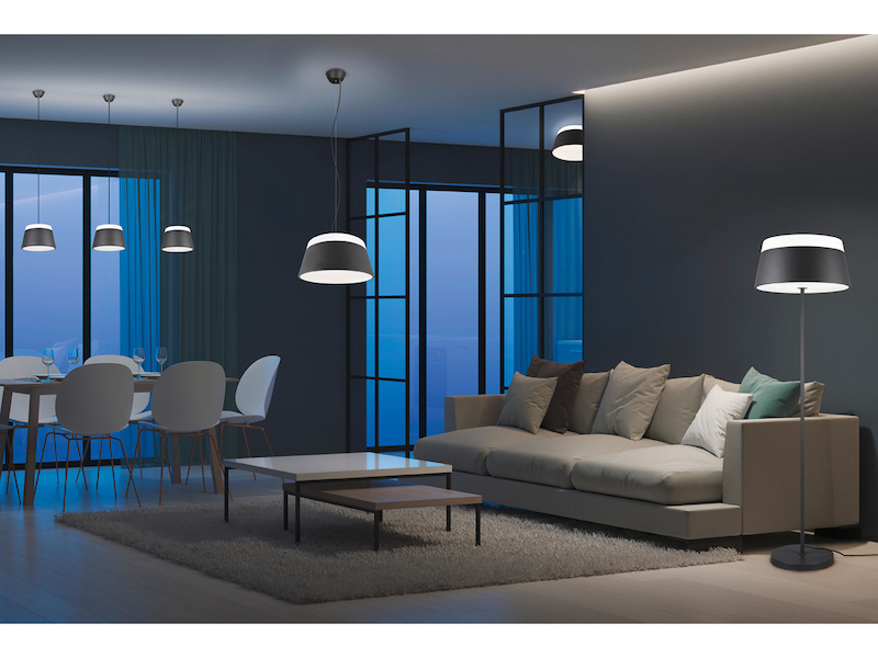 Große moderne Deckenleuchte BARONESS mit Metallschirm Anthrazit Ø 45cm