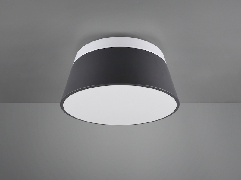 Große moderne Deckenleuchte BARONESS mit Metallschirm Anthrazit Ø 45cm