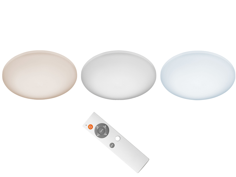Flache LED Deckenleuchte LUKIDA mit Fernbedienung, dimmbar, Ø 38cm