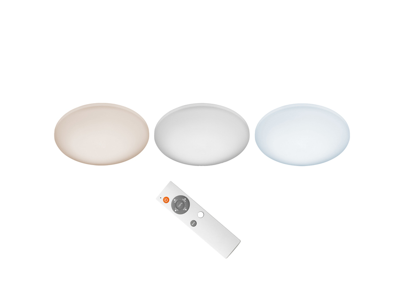 Runde LED Deckenleuchte LUKIDA Weiß mit Fernbedienung dimmbar Ø 38cm