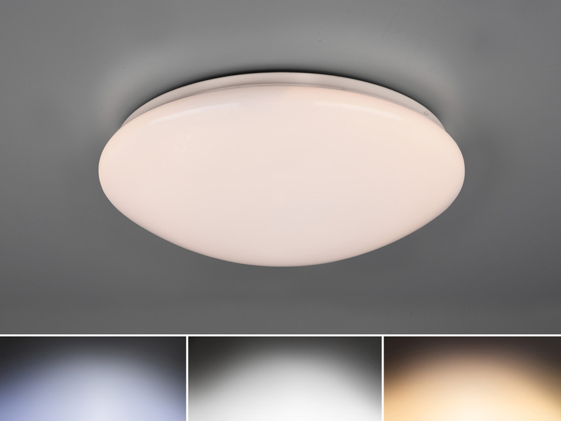 Runde LED Deckenleuchte LUKIDA Weiß mit Fernbedienung dimmbar Ø 38cm