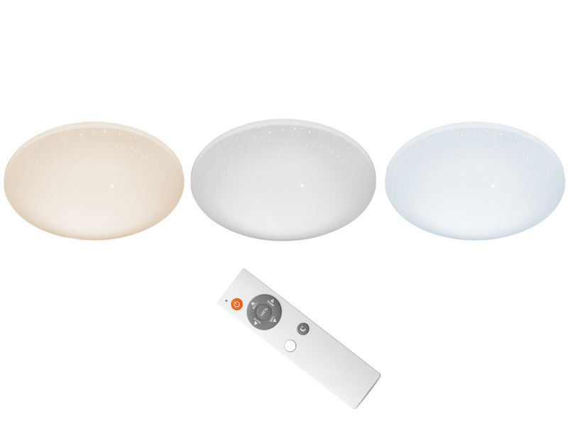 Dimmbare LED Deckenlampe LUKIDA mit Fernbedienung & Sternenhimmel Ø 38cm