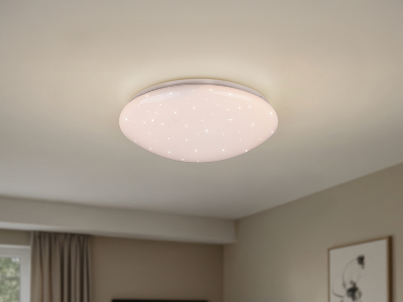 LED Deckenleuchte LUKIDA dimmbar mit Fernbedienung & Sternenhimmel Ø 38cm