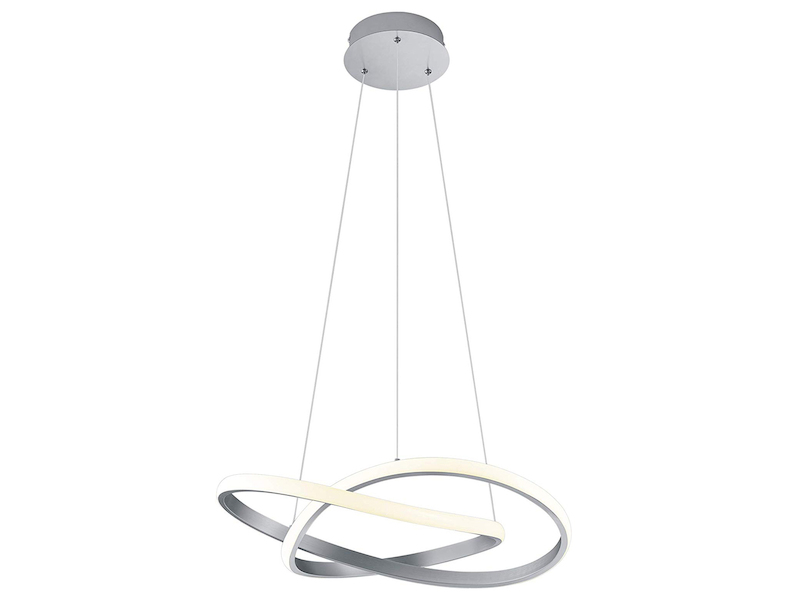 LED Pendelleuchte COURSE Silber Stufen Dimmer 3000 Kelvin Warmweiß, Ø 60cm