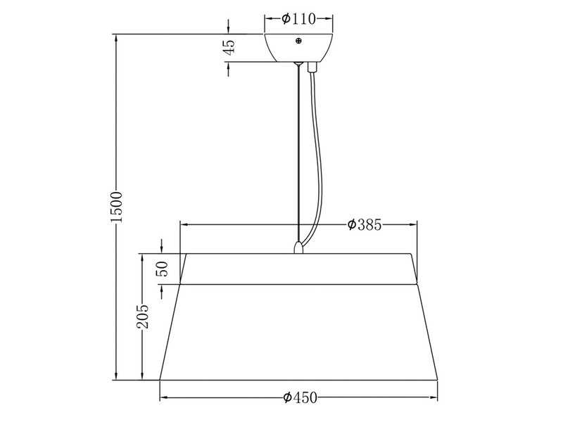 Große moderne LED Pendelleuchte dimmbar mit Metallschirm Weiß matt Ø 45cm