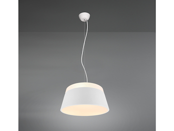 Große moderne LED Pendelleuchte dimmbar mit Metallschirm Weiß matt Ø 45cm