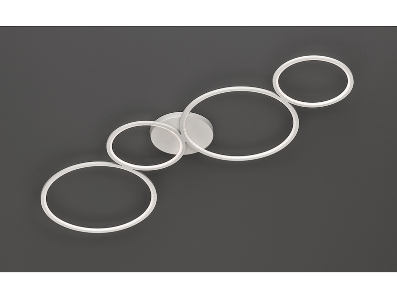 Flache LED Ring Deckenleuchte RONDO Metall in Weiß, Breite 97cm
