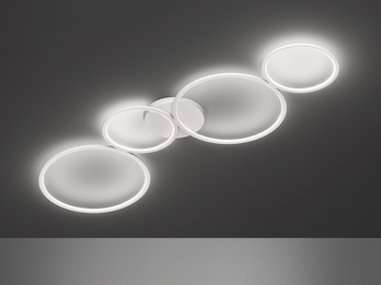 Flache LED RONDO Ringleuchte Deckenlampe aus Metall in Weiß matt