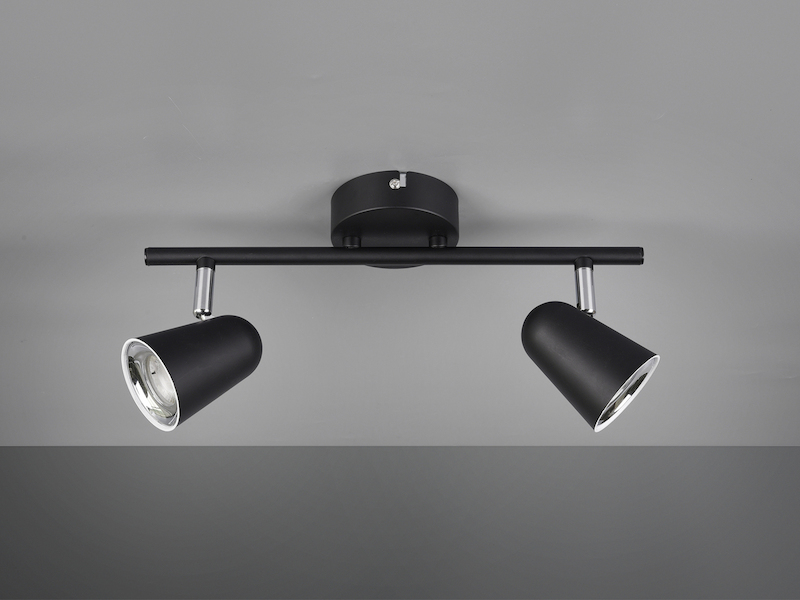 LED Deckenstrahler TOULOUSE Schwarz 2-flammig, Breite 34cm