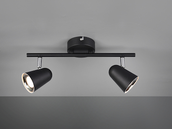 LED Deckenstrahler TOULOUSE Schwarz 2-flammig, Breite 34cm