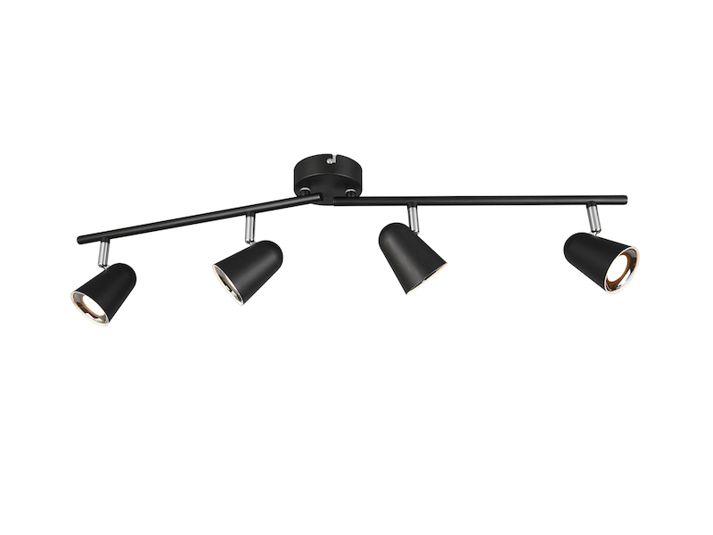 LED Deckenstrahler TOULOUSE Schwarz 4-flammig, Arme schwenkbar, Breite 78cm